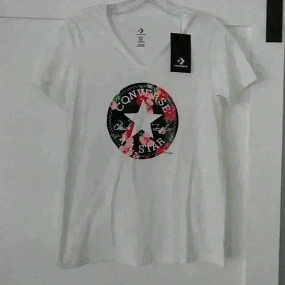 Converse Women's All-Star Chuck Taylor Patch Graphic T-Shirt - White - XS - Picture 1 of 5